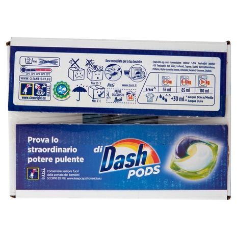 Dash Power Detersivo Lavatrice Liquido Bucato+Tecnologia Colori Brillanti e Fibre 3x18=54Lav.3x990ml
